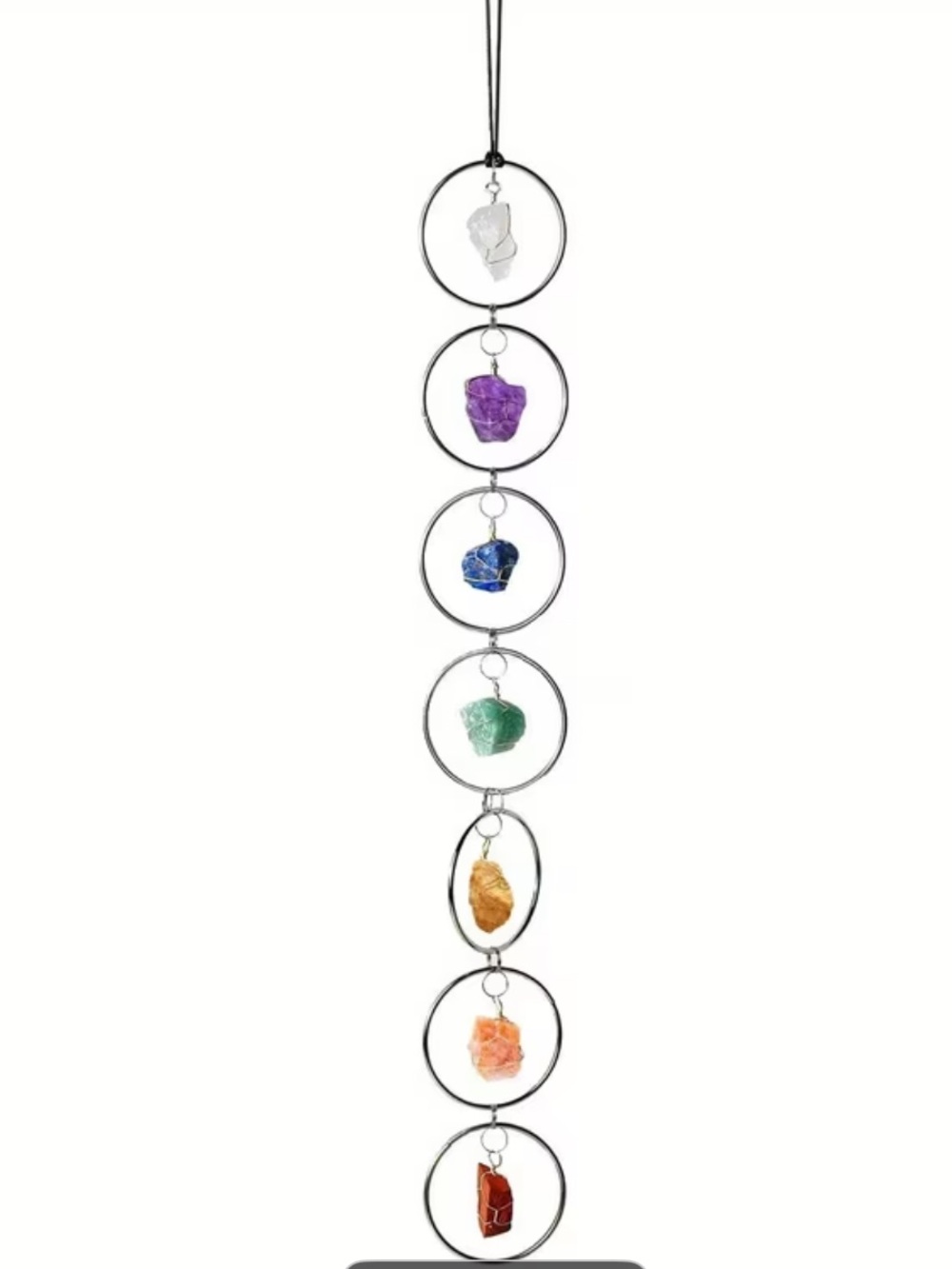 7 Natural Stone Chakra Raw Crystal Hanging Decor